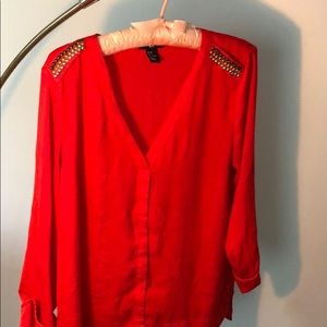 Radiant red blouse